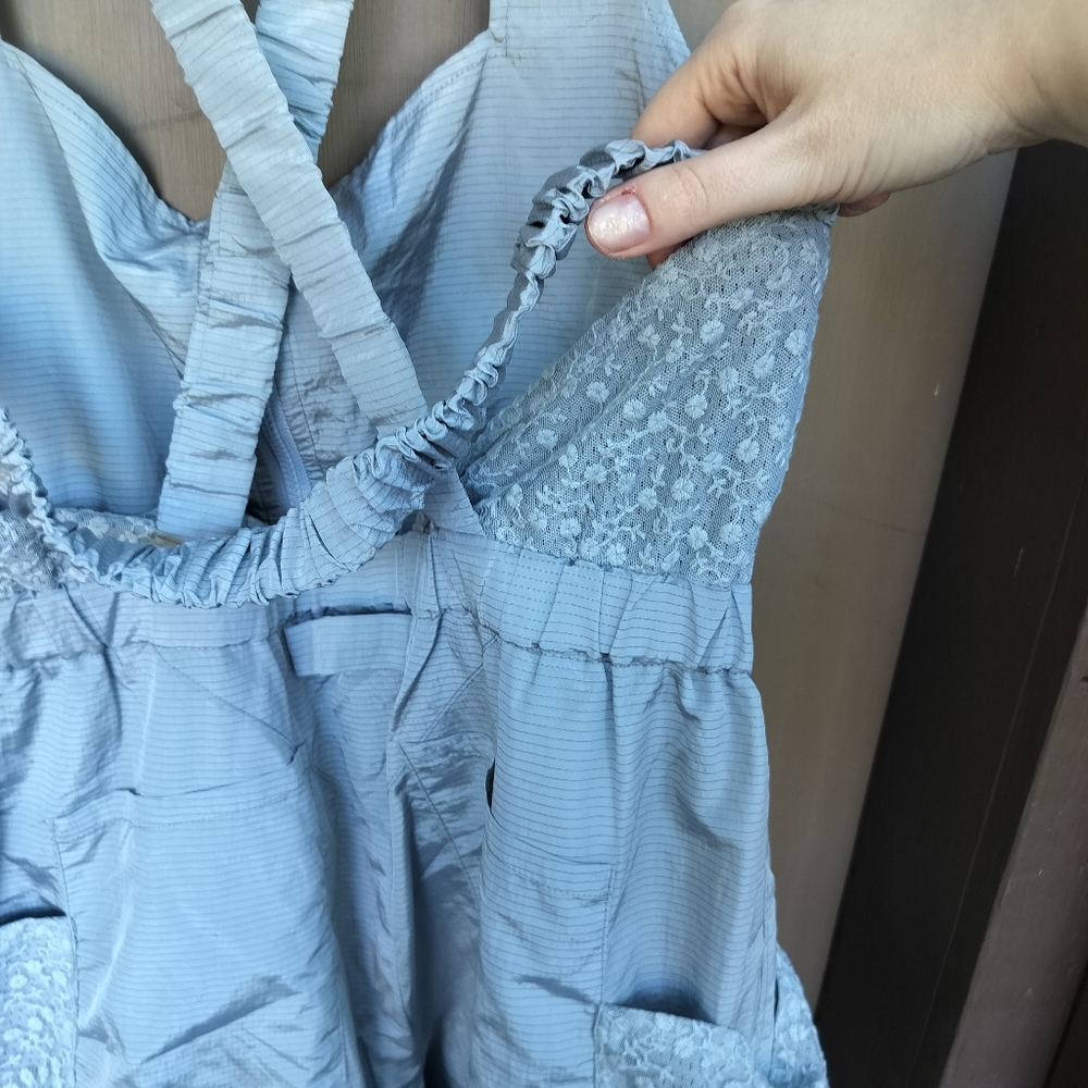 NWT Free People FP Movement Chaparral Convertible Light Blue Cargo Overalls - Picture 12 of 14